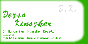 dezso kinszker business card